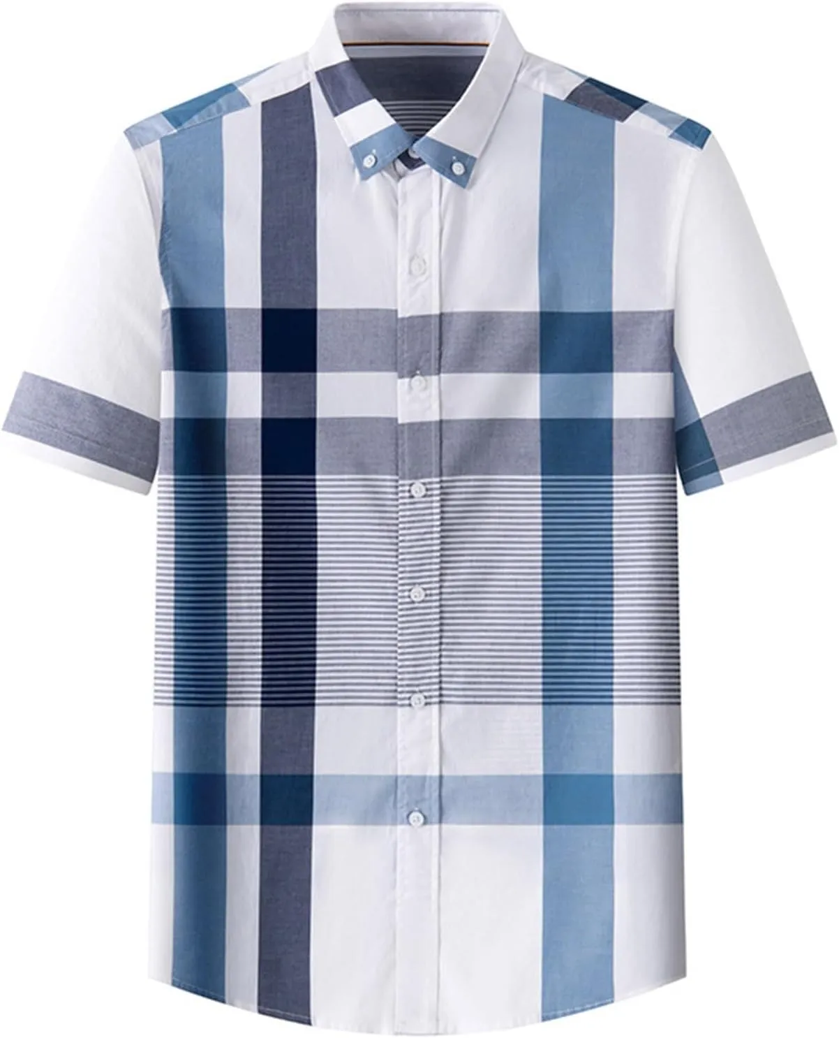 Mens Linen Shirts Stripe Short Sleeve Button Down Shirts Casual Relaxed Fit Shirts 2025 Summer Beach Shirts Trendy