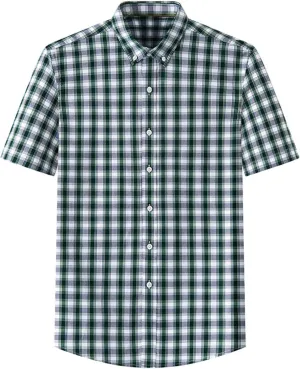 Mens Linen Shirts Stripe Short Sleeve Button Down Shirts Casual Relaxed Fit Shirts 2025 Summer Beach Shirts Trendy