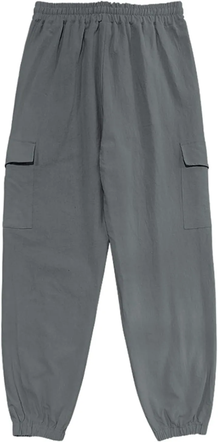 Men's Multi-Pocket Cargo Pants Fashion Work Trousers Men's Slim Chino Pants Men's Casual Cargo Pants Military Jogging