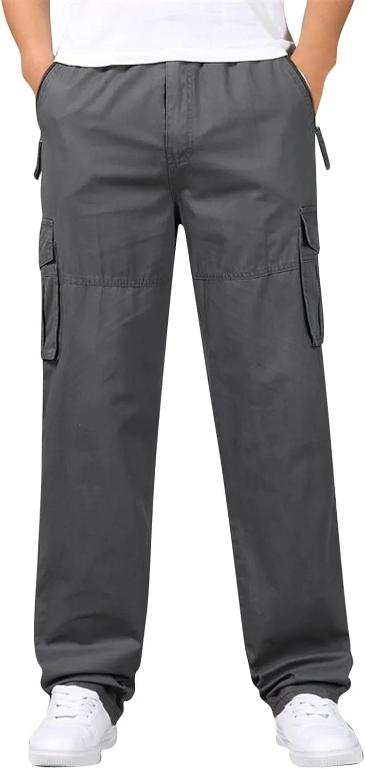 Mens Multi Pockets Cargo Pants Hiking Combat Work Outdoor Trousers Ripstop Wild Cargo Pants with Pockets
