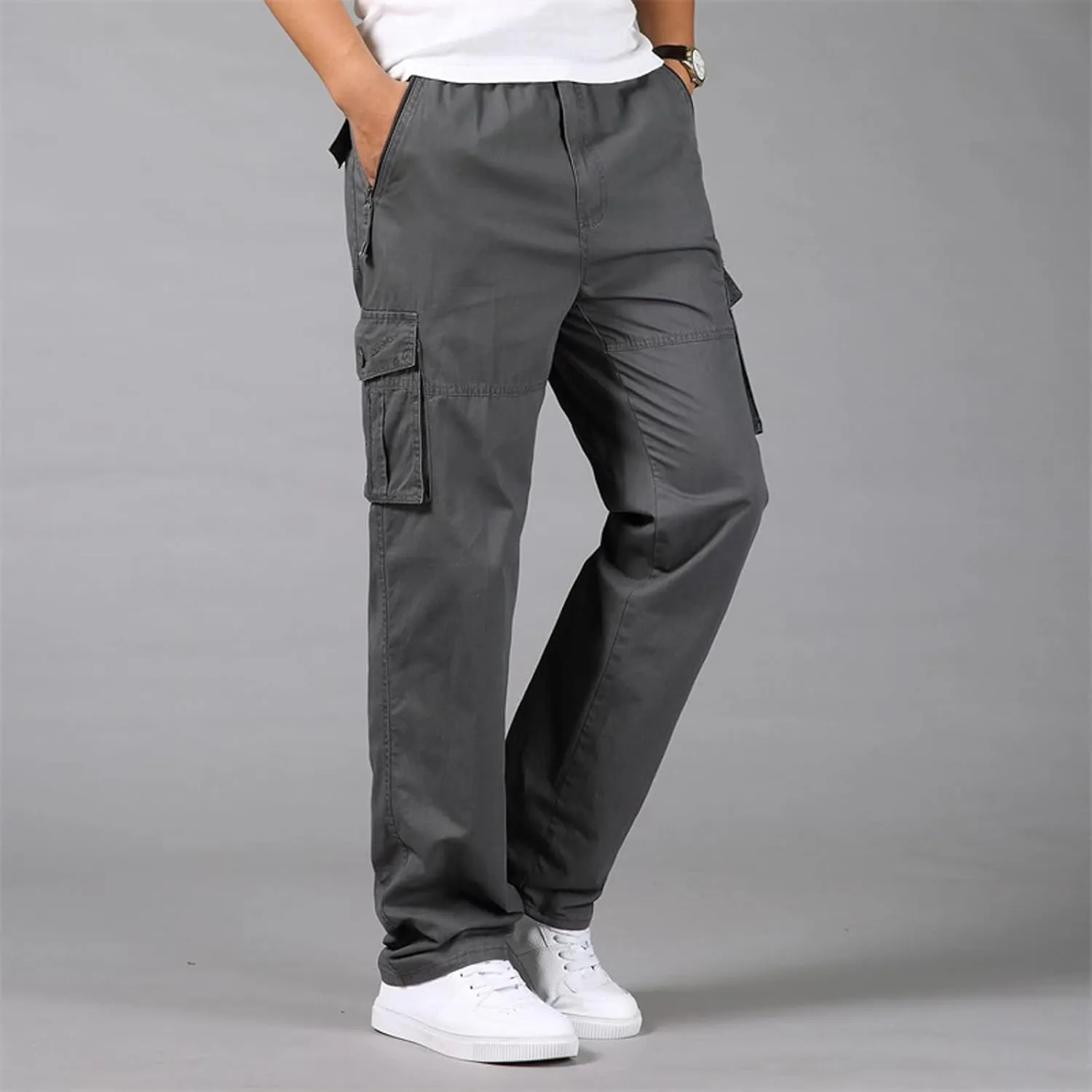 Mens Multi Pockets Cargo Pants Hiking Combat Work Outdoor Trousers Ripstop Wild Cargo Pants with Pockets