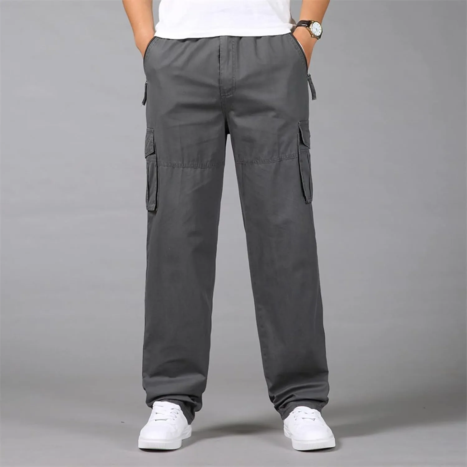 Mens Multi Pockets Cargo Pants Hiking Combat Work Outdoor Trousers Ripstop Wild Cargo Pants with Pockets