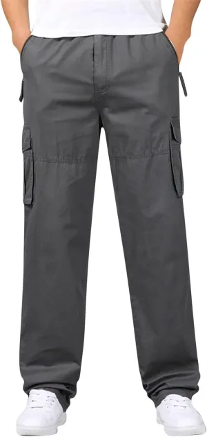 Mens Multi Pockets Cargo Pants Hiking Combat Work Outdoor Trousers Ripstop Wild Cargo Pants with Pockets