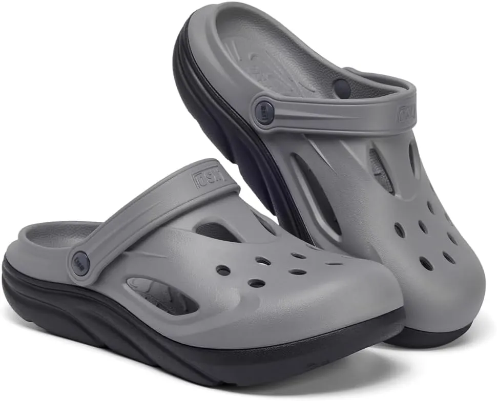 Mens Orthotic Clogs Garden Shoes Recovery Sport Sandals Arch Support Slip-on Mules Outdoor Beach Slippers Recovery Plantar Fasciitis Orthotic Slides
