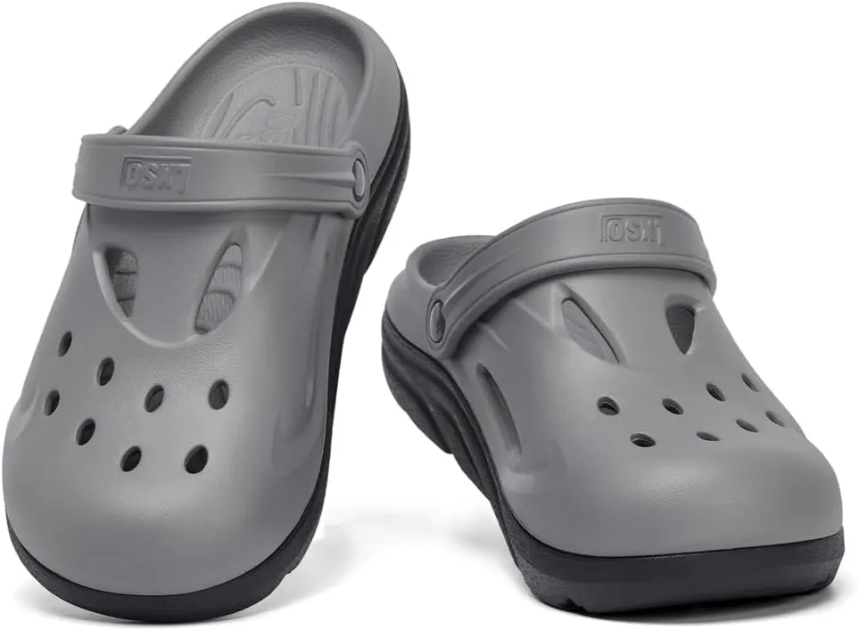 Mens Orthotic Clogs Garden Shoes Recovery Sport Sandals Arch Support Slip-on Mules Outdoor Beach Slippers Recovery Plantar Fasciitis Orthotic Slides