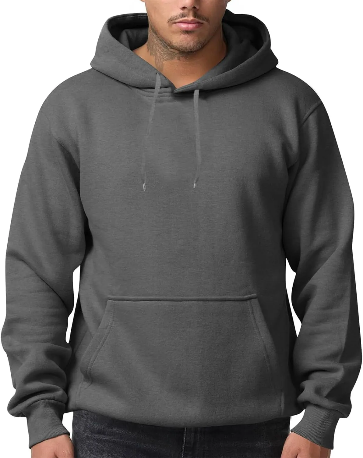 Mens Oversized Hoodies Casual Fleece Long Sleeve Crewneck Hooded Sweatshirt Big And Tall Pullover Shirts S-3XL