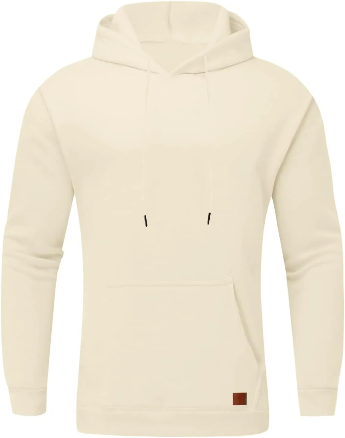 Mens Oversized Hoodies Pullover Solid Vintage Long Sleeve Sweatshirt Heavyweight Baggy Streetwear Top Athletic