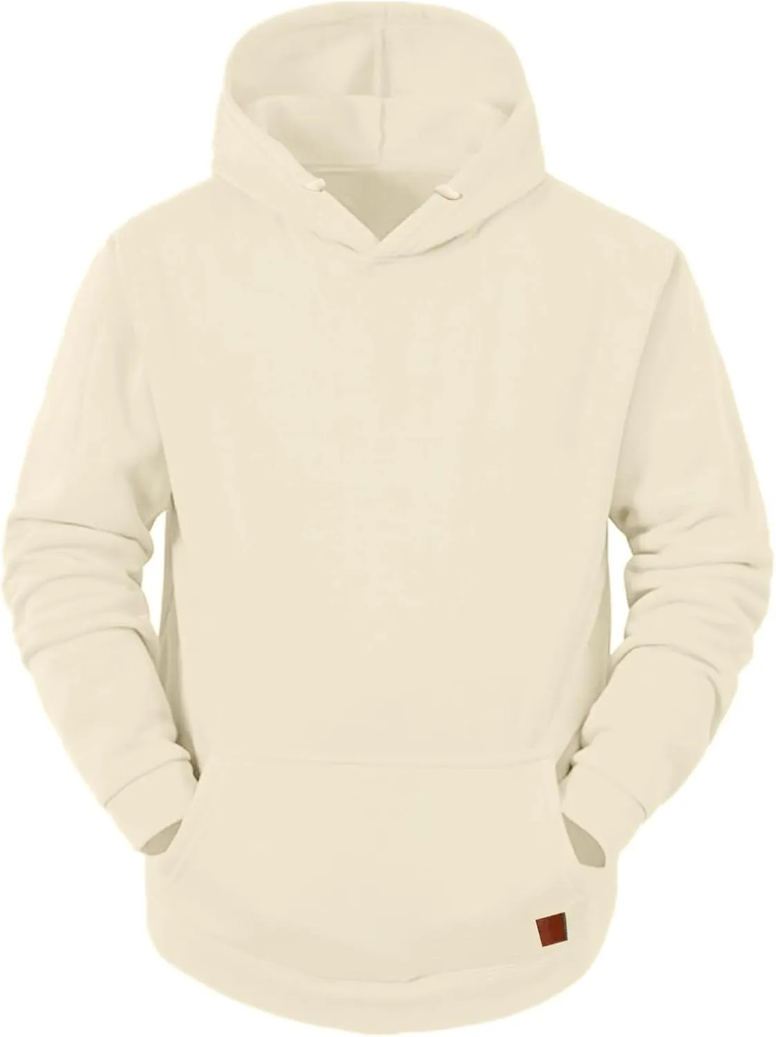 Mens Oversized Hoodies Pullover Solid Vintage Long Sleeve Sweatshirt Heavyweight Baggy Streetwear Top Athletic