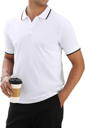 Mens Plain Henley Shirts Short Sleeve Casual Button T Shirts Basic Tee Shirts Summer T-Shirts