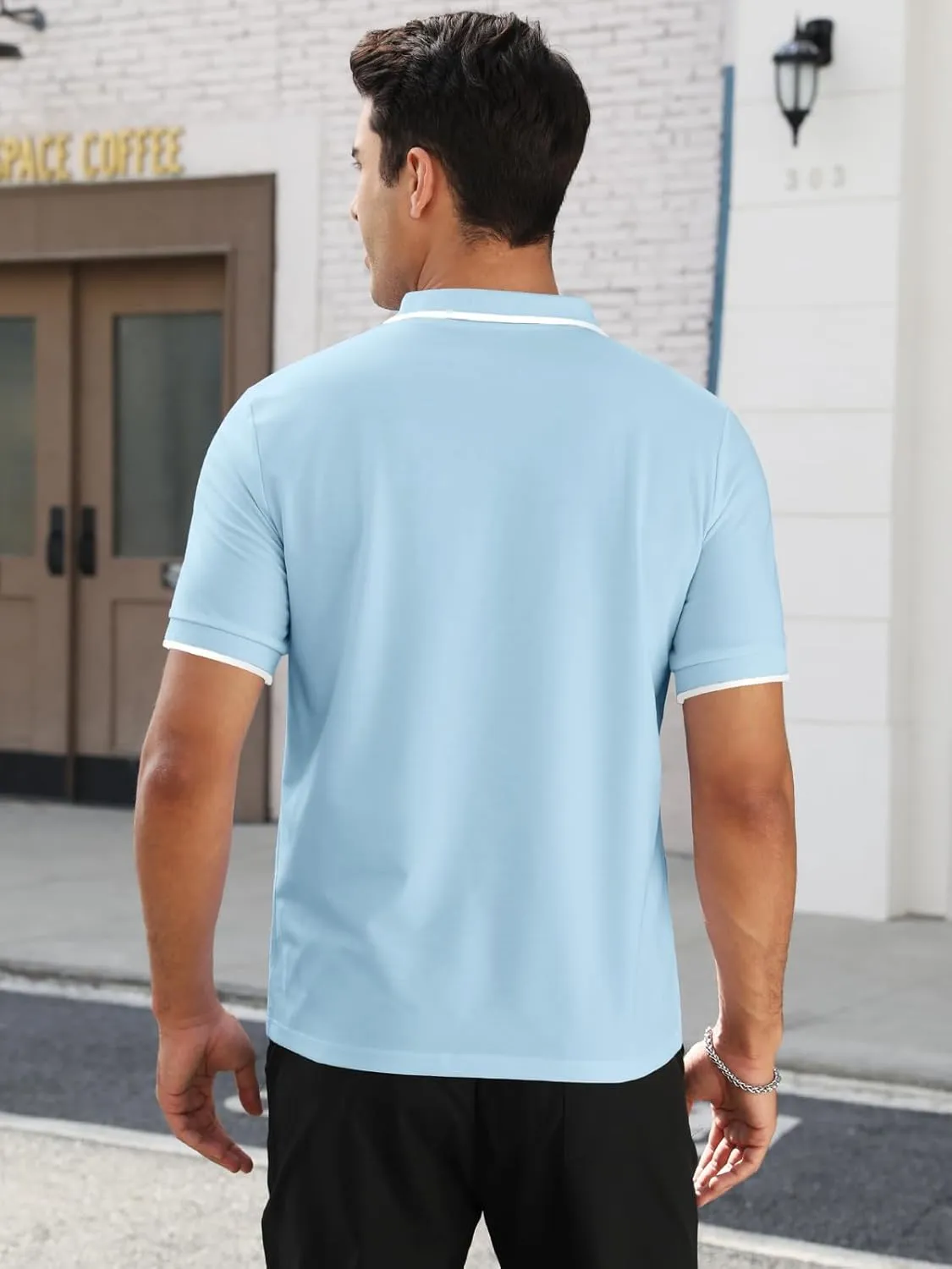Mens Plain Henley Shirts Short Sleeve Casual Button T Shirts Basic Tee Shirts Summer T-Shirts