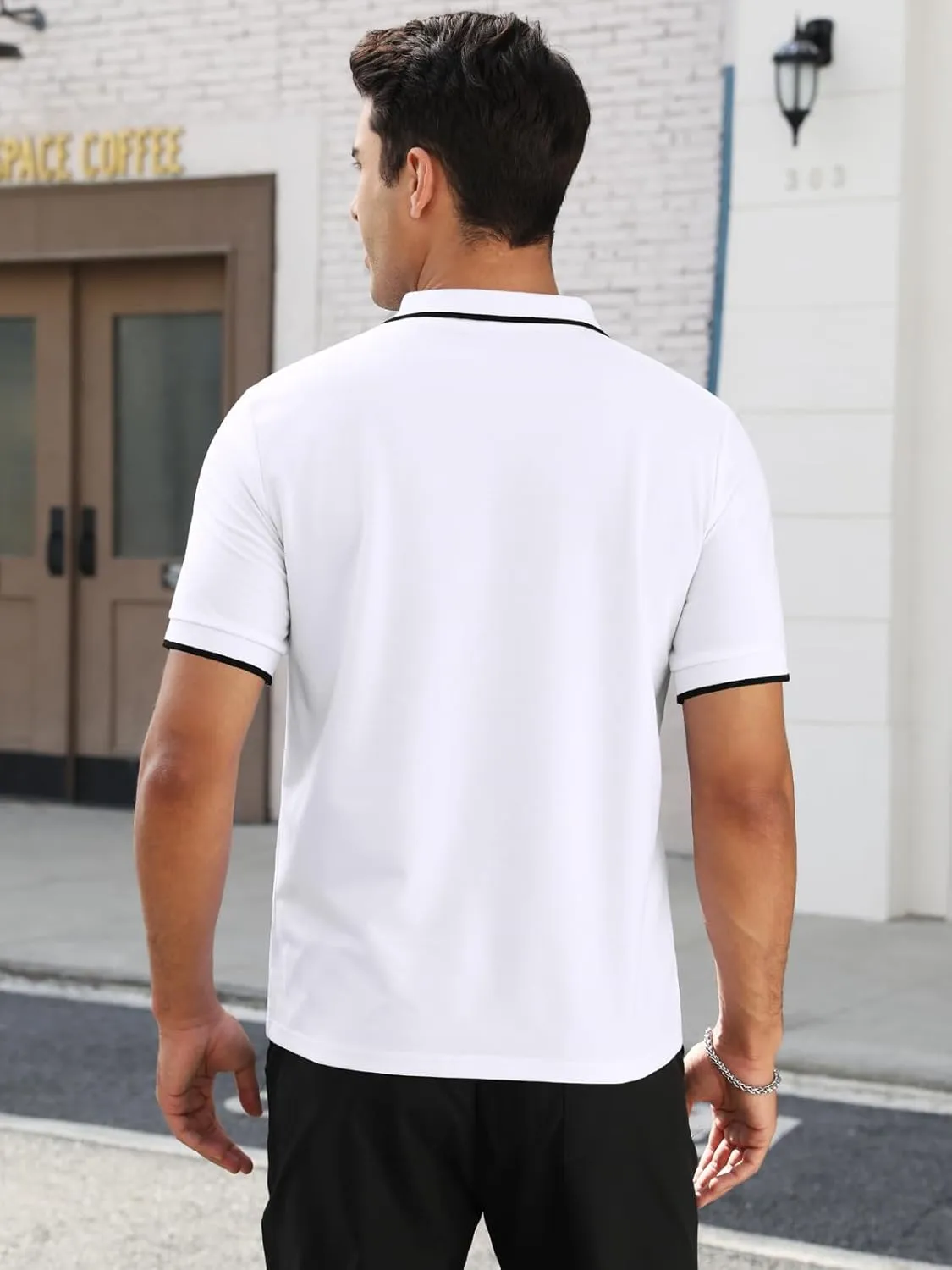 Mens Plain Henley Shirts Short Sleeve Casual Button T Shirts Basic Tee Shirts Summer T-Shirts