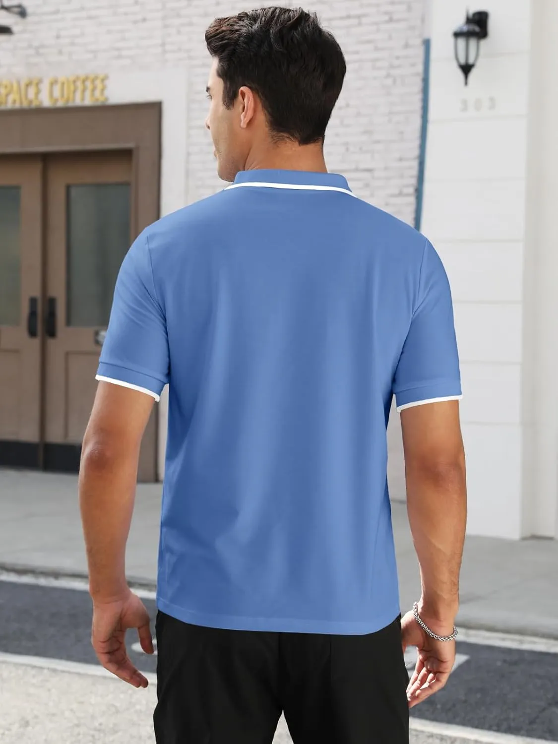 Mens Plain Henley Shirts Short Sleeve Casual Button T Shirts Basic Tee Shirts Summer T-Shirts