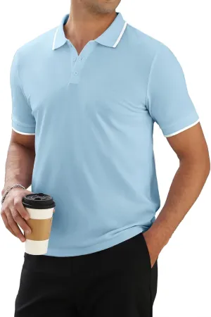 Mens Plain Henley Shirts Short Sleeve Casual Button T Shirts Basic Tee Shirts Summer T-Shirts
