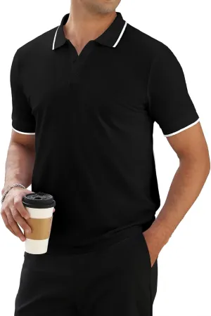Mens Plain Henley Shirts Short Sleeve Casual Button T Shirts Basic Tee Shirts Summer T-Shirts