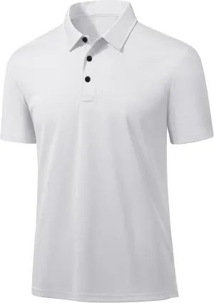 Men's Polo Shirts Short Sleeve Golf Shirts Slim Fit Muscle Quick Dry Casual Dry Fit T Shirts