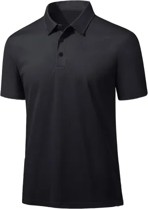 Men's Polo Shirts Short Sleeve Golf Shirts Slim Fit Muscle Quick Dry Casual Dry Fit T Shirts