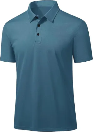 Men's Polo Shirts Short Sleeve Golf Shirts Slim Fit Muscle Quick Dry Casual Dry Fit T Shirts