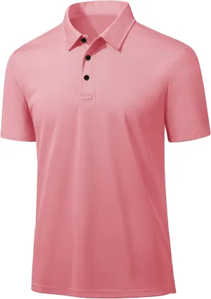 Men's Polo Shirts Short Sleeve Golf Shirts Slim Fit Muscle Quick Dry Casual Dry Fit T Shirts