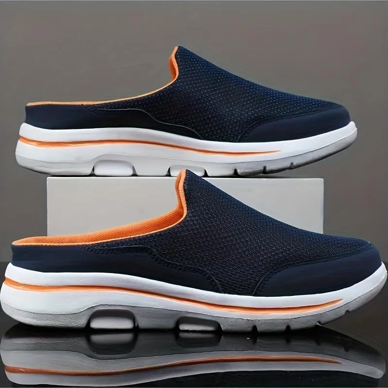 Men's Slip-on Mules Half Sneakers, Casual Walking Shoes Outdoor, Backless Sneakers, Open Back Shoes