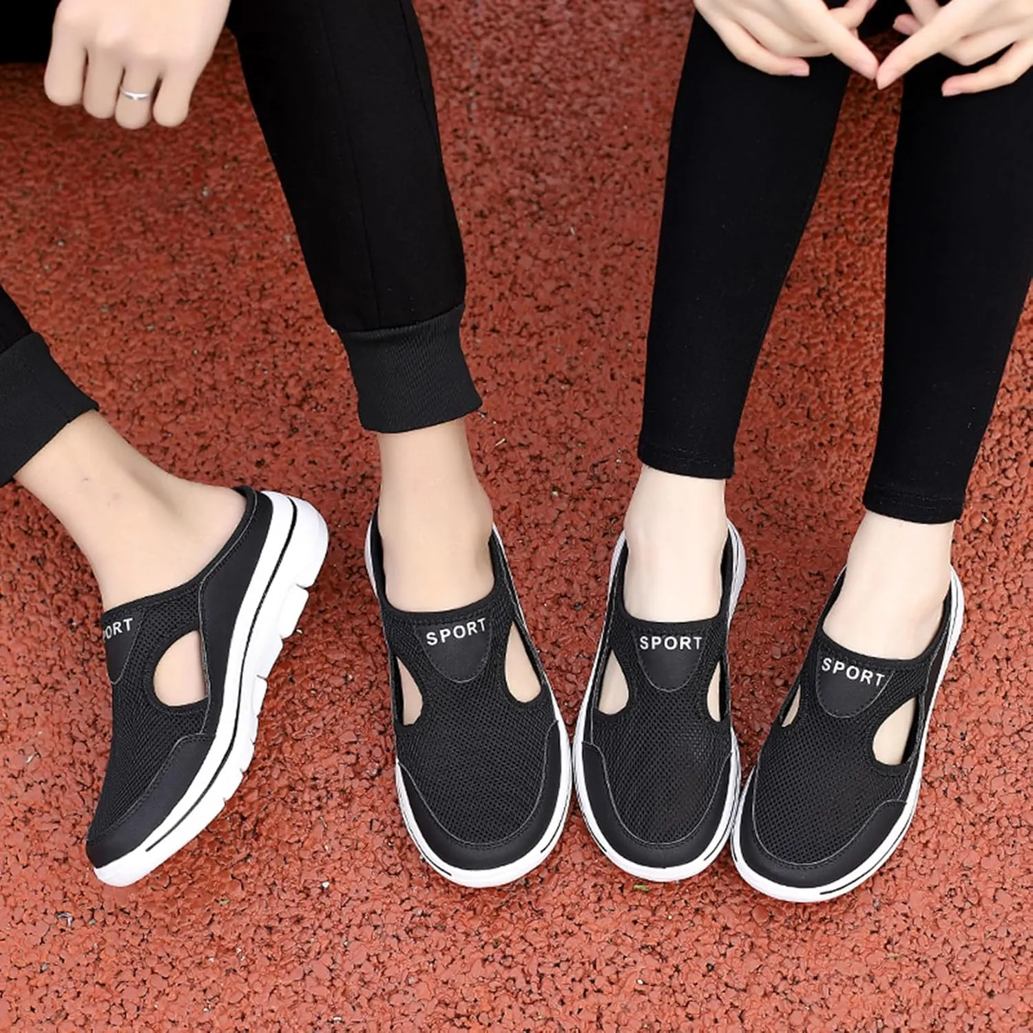 Men's Slip On Mules Womens Lightweight Open Back Shoes Comfort Walking Shoes Breathable Slippers Closed Toe Slides