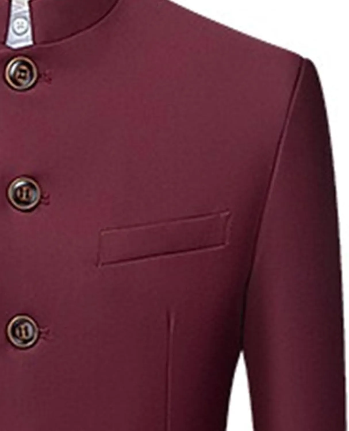 Men's Suits Stand Mandarin Collar Suit 2 Piece Men Suits Slim Fit Chinese Tunic Suits Solid Jacket Set