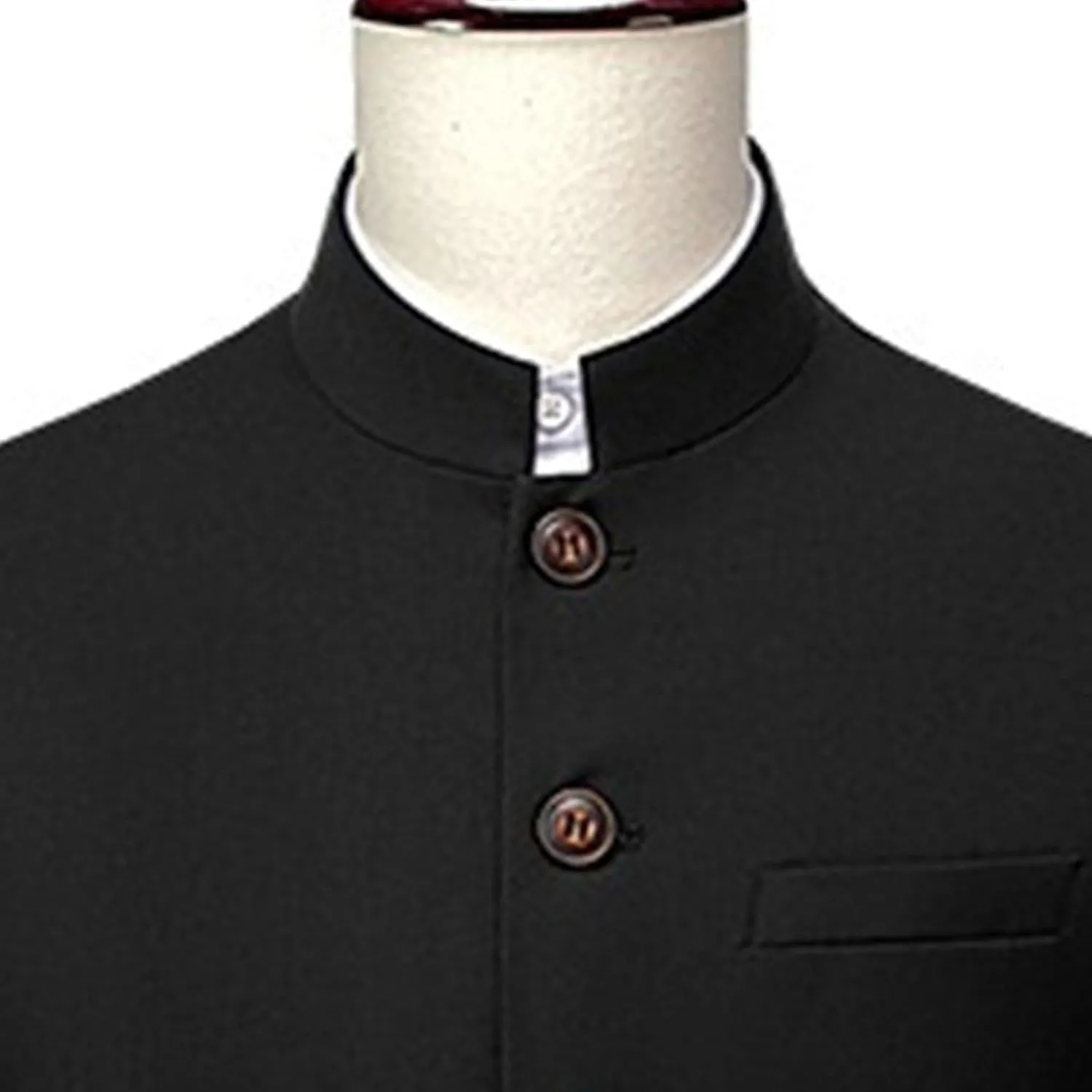 Men's Suits Stand Mandarin Collar Suit 2 Piece Men Suits Slim Fit Chinese Tunic Suits Solid Jacket Set