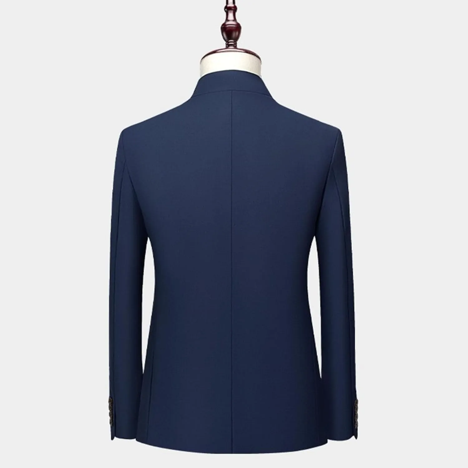 Men's Suits Stand Mandarin Collar Suit 2 Piece Men Suits Slim Fit Chinese Tunic Suits Solid Jacket Set
