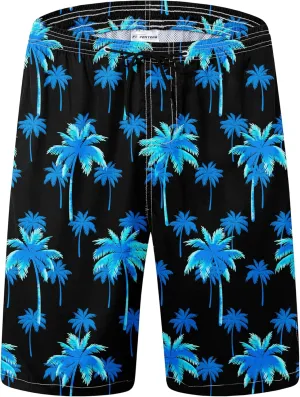 Mens Swim Trunks Quick Dry Board Shorts with Mesh Lining, Breathable Fit Hawaii Beach Shorts Swimwear Bathing Suits