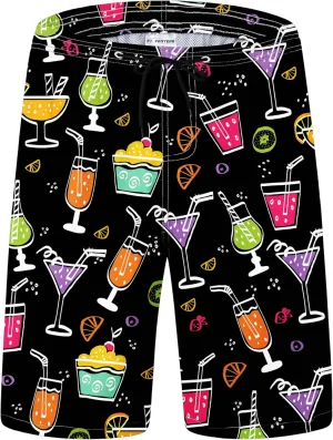 Mens Swim Trunks Quick Dry Board Shorts with Mesh Lining, Breathable Fit Hawaii Beach Shorts Swimwear Bathing Suits