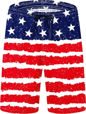 Mens Swim Trunks Quick Dry Board Shorts with Mesh Lining, Breathable Fit Hawaii Beach Shorts Swimwear Bathing Suits