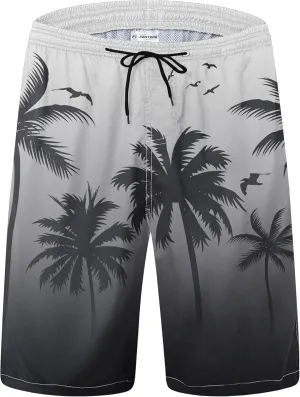 Mens Swim Trunks Quick Dry Board Shorts with Mesh Lining, Breathable Fit Hawaii Beach Shorts Swimwear Bathing Suits