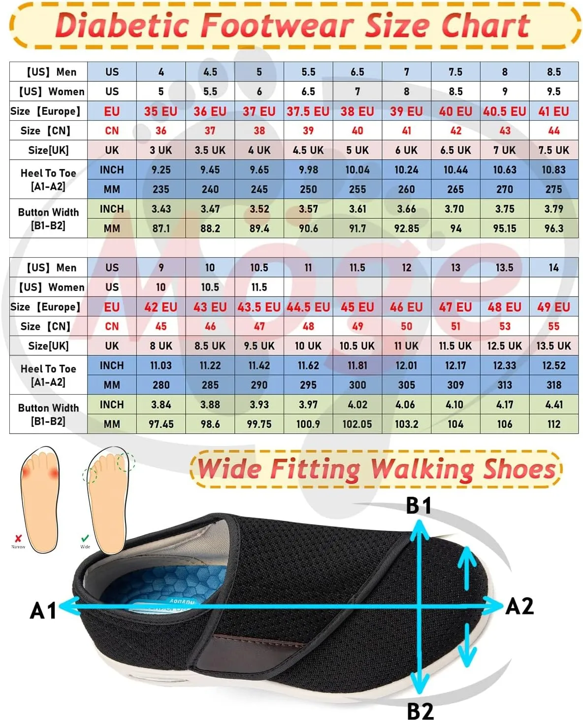 Mens Trainers Shoes Orthopaedic Shoes Women's Air Cushion Diabetic Shoes Casual Slip On Walking Shoes Sandals Running Shoes Sports Shoes Trainers Wide Fit Trainers Women