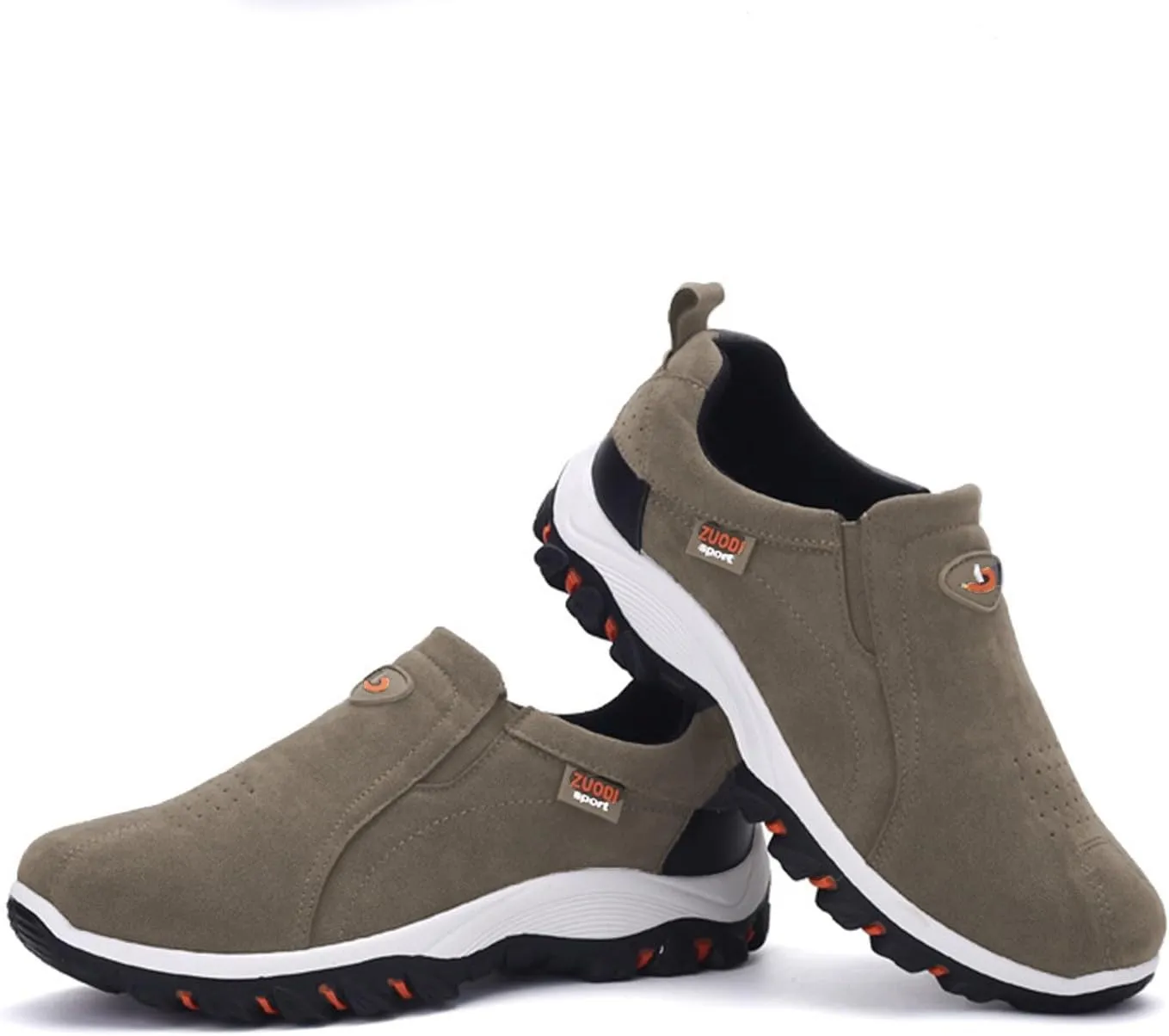 Men's White, Black, Grey Hiking Shoes - All Season, Flat Heel, Round Toe, Slip-On, Water Resistant, Slip-Resistant, Casual, Outdoor, Adult Men's Size