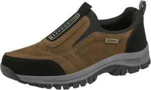 Men's White, Black, Grey Hiking Shoes - All Season, Flat Heel, Round Toe, Slip-On, Water Resistant, Slip-Resistant, Casual, Outdoor, Adult Men's Size