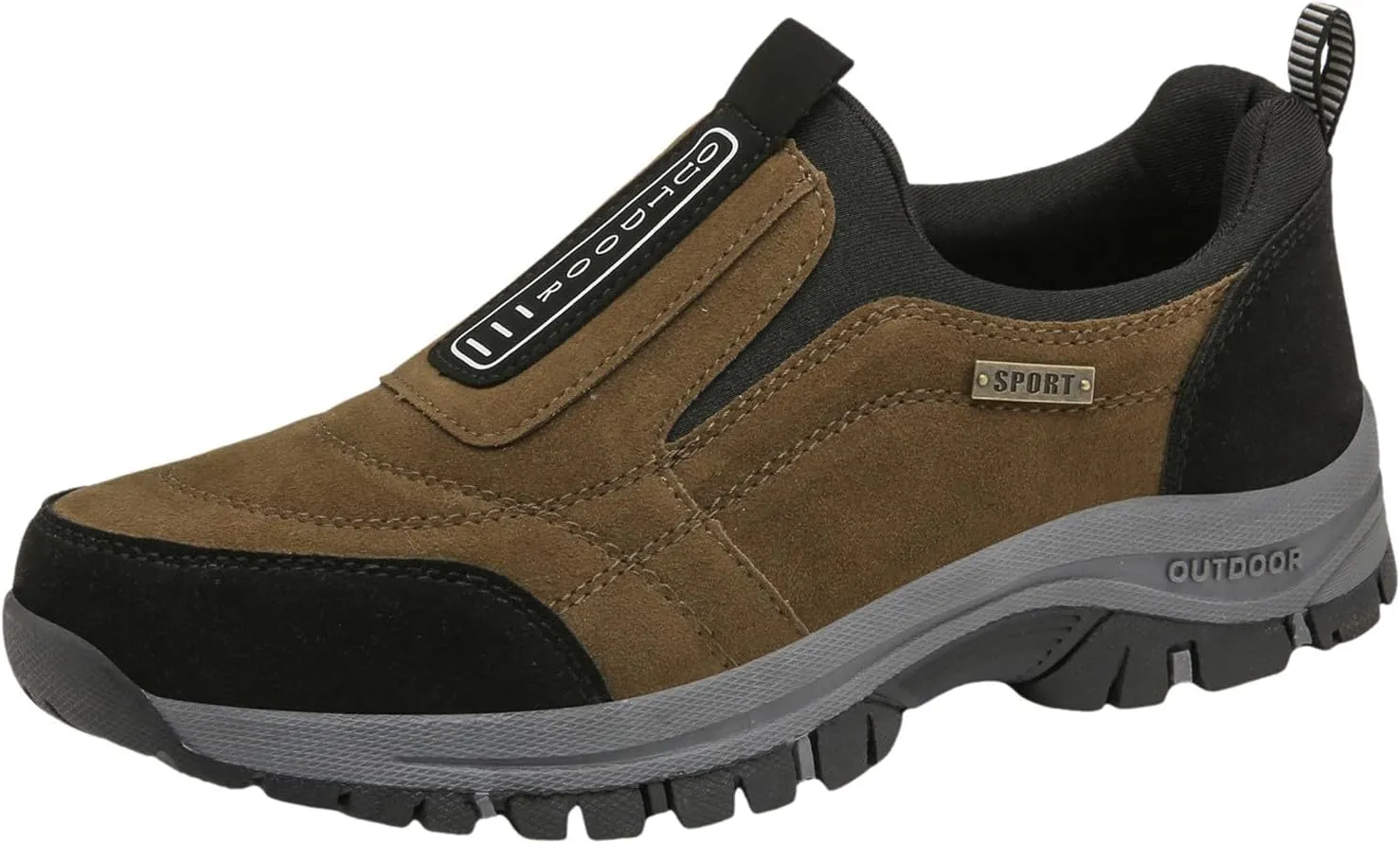 Men's White, Black, Grey Hiking Shoes - All Season, Flat Heel, Round Toe, Slip-On, Water Resistant, Slip-Resistant, Casual, Outdoor, Adult Men's Size
