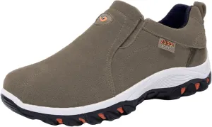 Men's White, Black, Grey Hiking Shoes - All Season, Flat Heel, Round Toe, Slip-On, Water Resistant, Slip-Resistant, Casual, Outdoor, Adult Men's Size