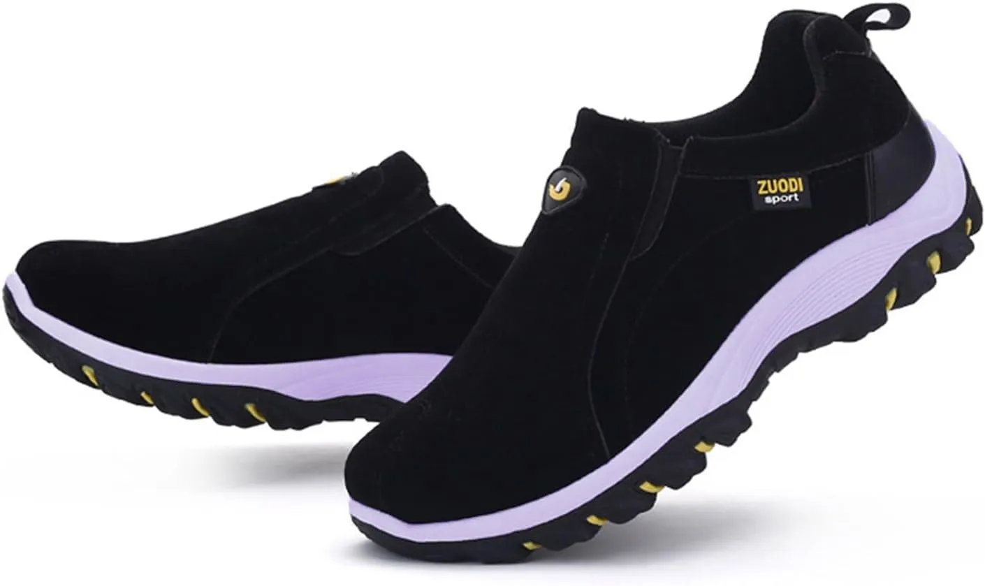 Men's White, Black, Grey Hiking Shoes - All Season, Flat Heel, Round Toe, Slip-On, Water Resistant, Slip-Resistant, Casual, Outdoor, Adult Men's Size
