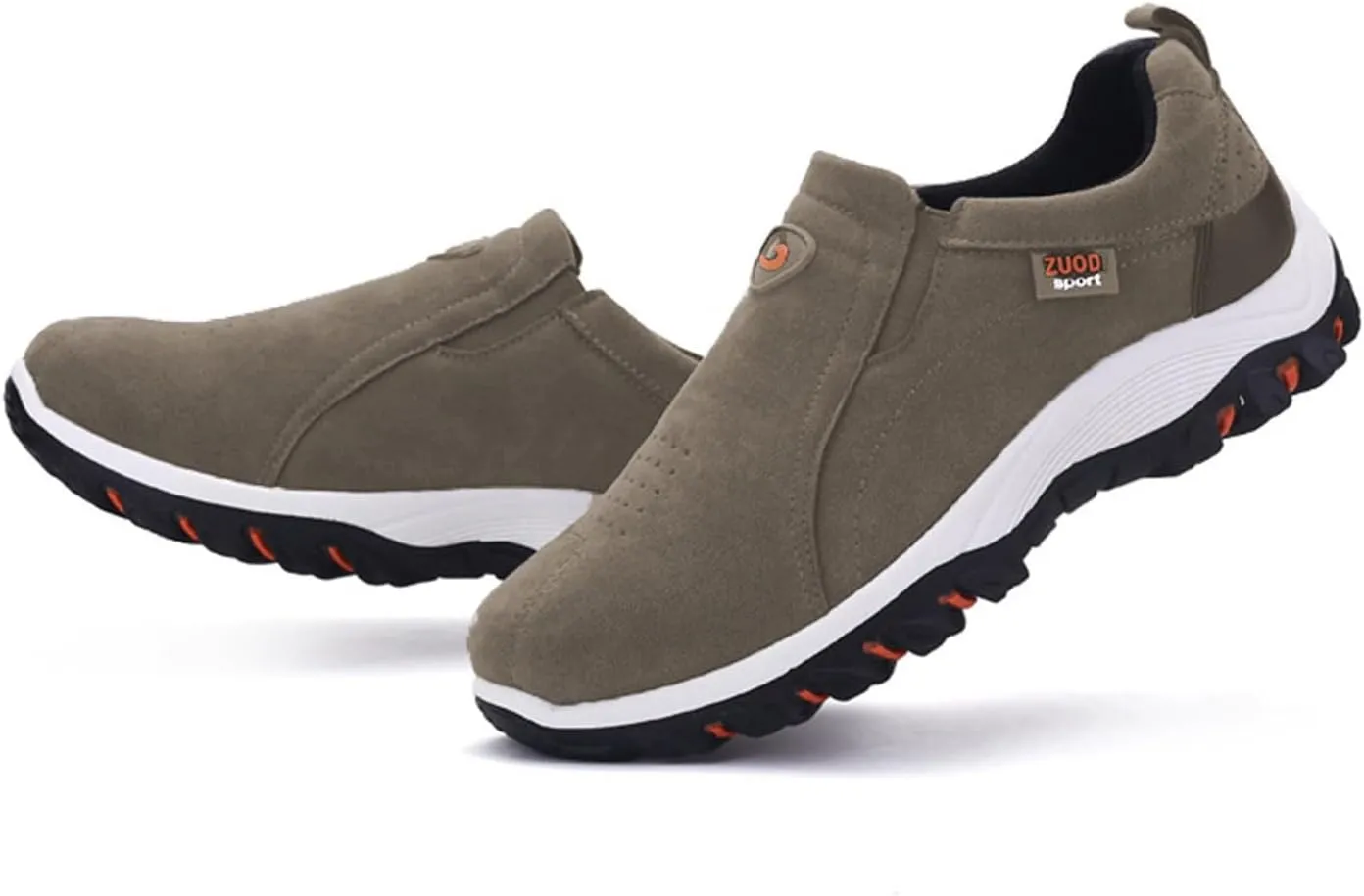 Men's White, Black, Grey Hiking Shoes - All Season, Flat Heel, Round Toe, Slip-On, Water Resistant, Slip-Resistant, Casual, Outdoor, Adult Men's Size