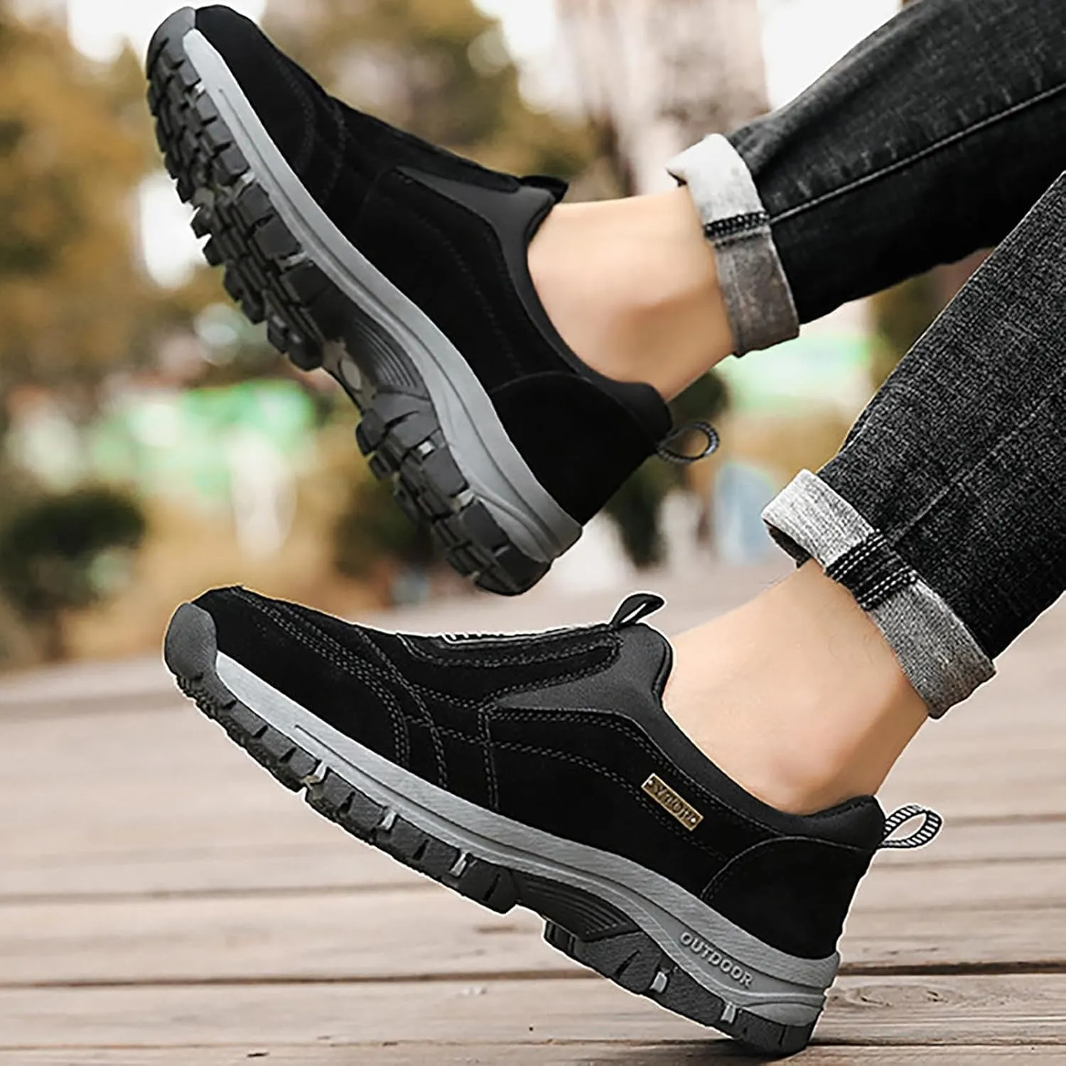 Men's Wide Hiking Shoes Lightweight Walking Shoes Waterproof Work Shoes for Outdoor Trailing Trekking Camping