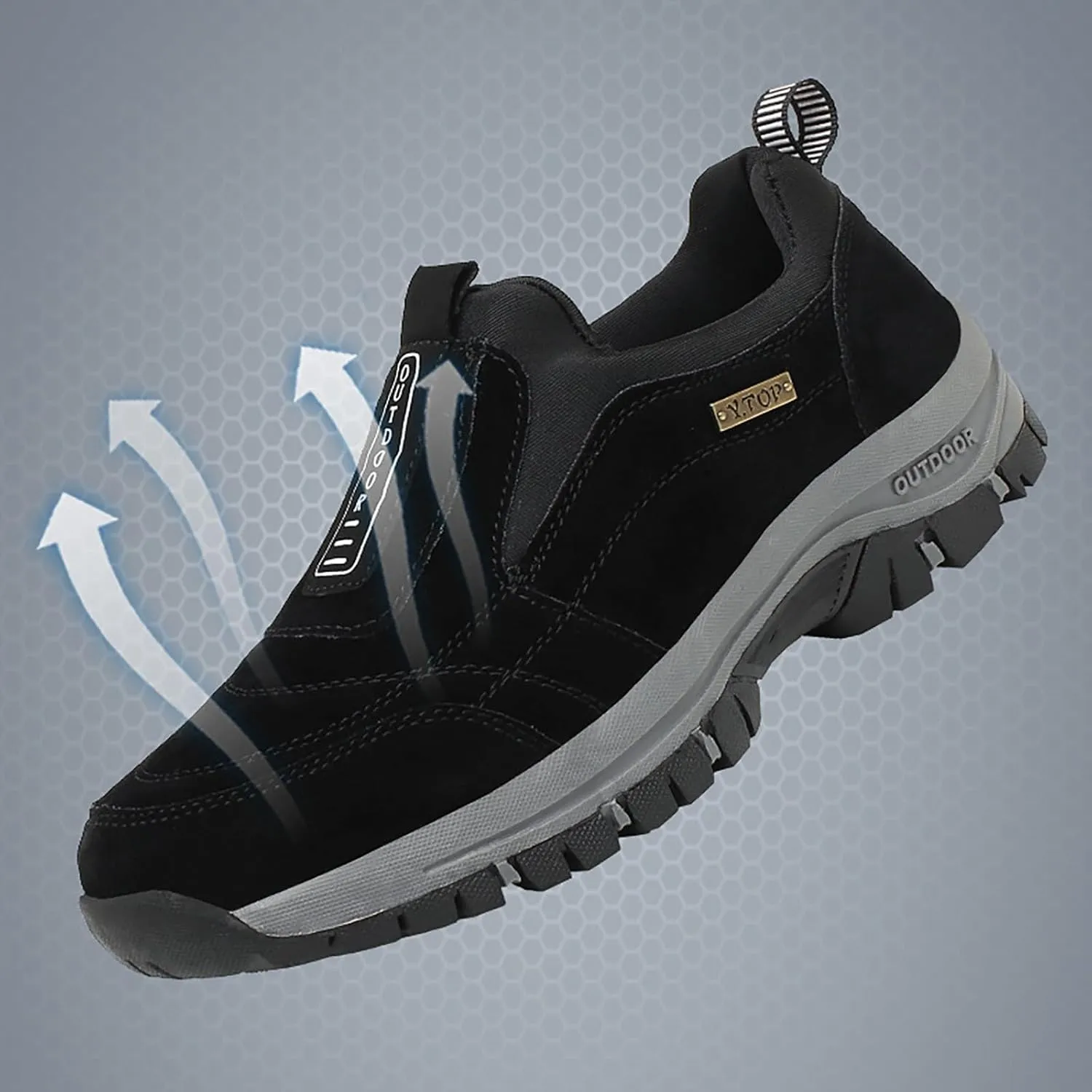 Men's Wide Hiking Shoes Lightweight Walking Shoes Waterproof Work Shoes for Outdoor Trailing Trekking Camping