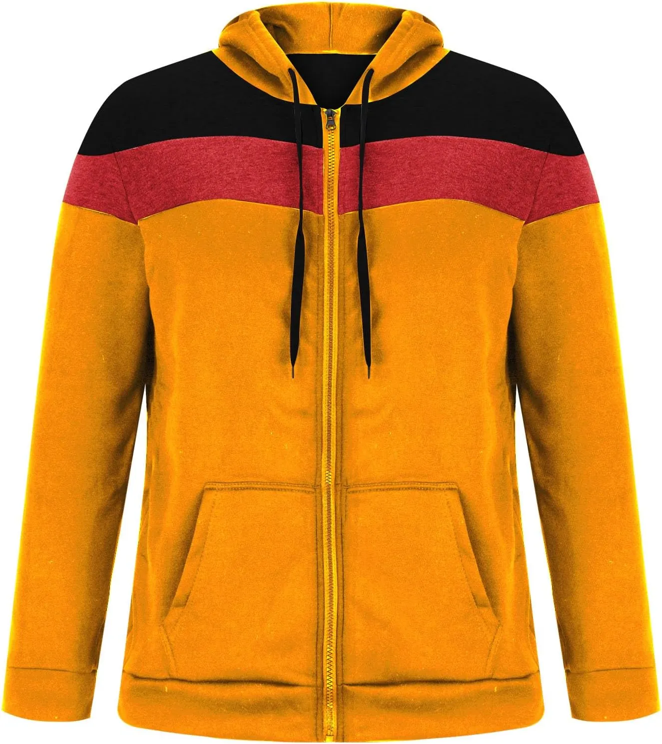 Mens Zip Up Hoodies Jacket Casual Color Block Print Sport Sweatshirts Outerwear Athletic Workout Pullover Sweatshirt