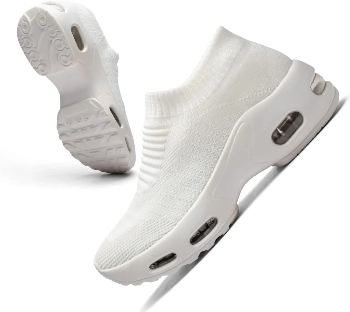 Mesh Sneakers for Women - Non Slip, Slip On, Sock Sneakers - Light Weight, Air Cushion Running, Work Shoes