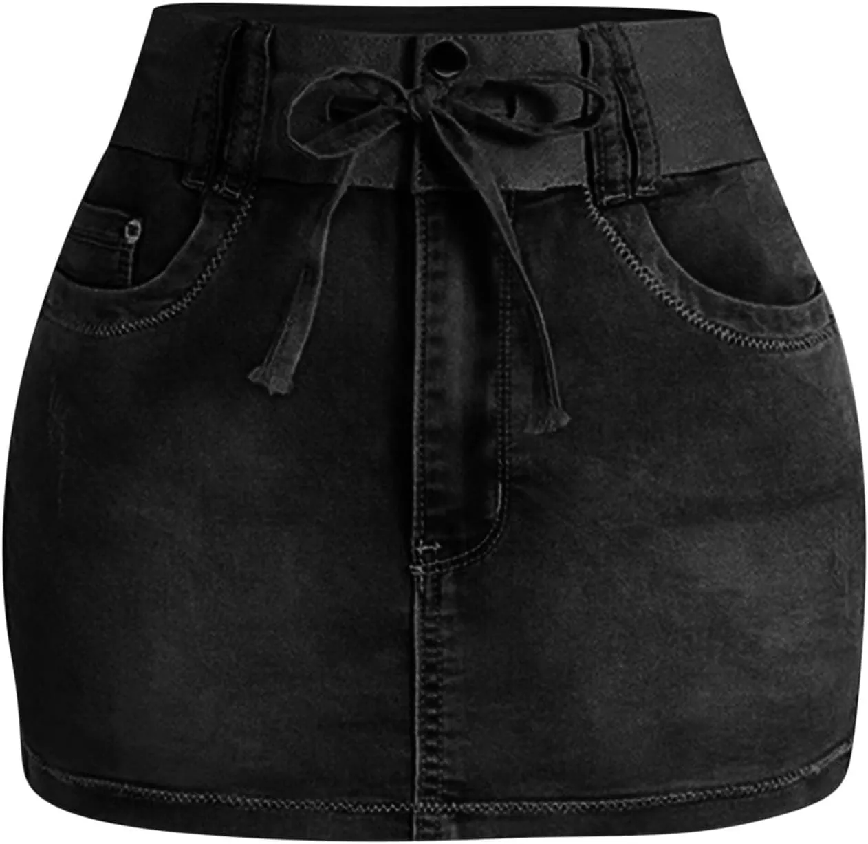 Mini Skirt for Women Denim Skorts for Woman Cargo Faux Wrap Jean Skort Skirts Stretchy High Waisted Womens Summer