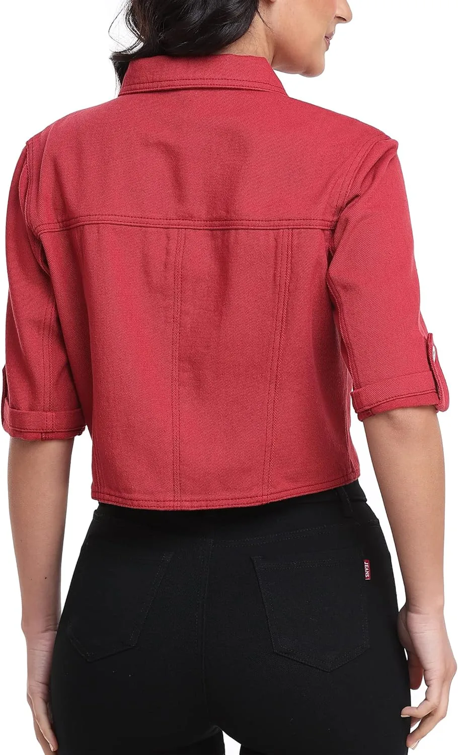 MISS MOLY Women's Cropped Denim Jackets Summer Short Sleeve Classic Casual Jean Jackets