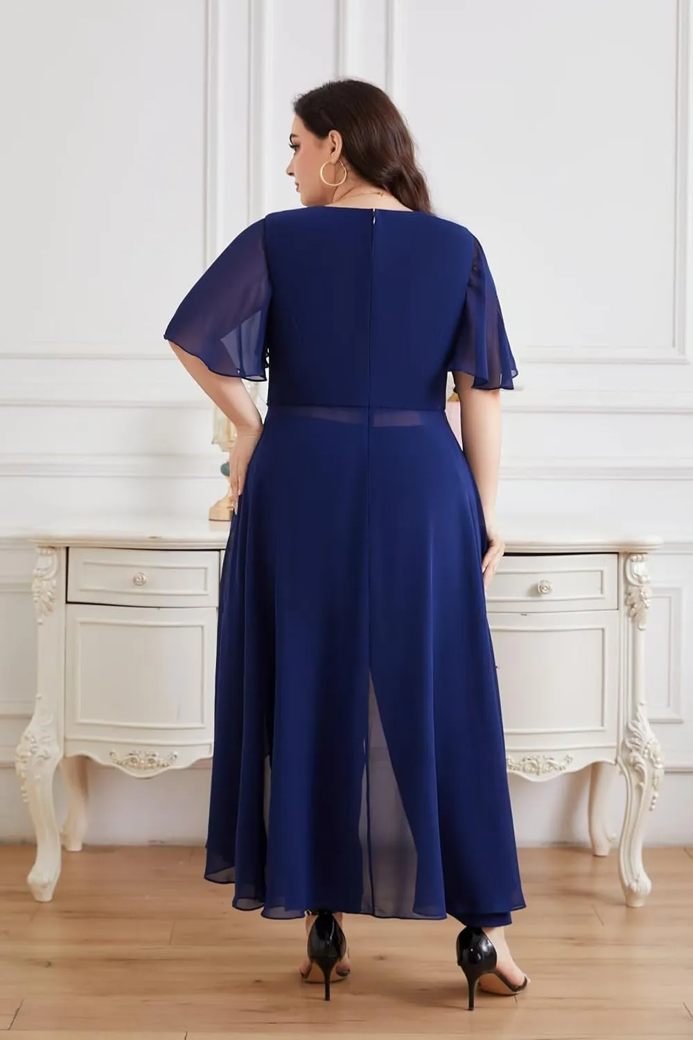 Mother of The Bride Pant Suits Lace Pant Suits for Women Dressy Wedding Chiffon Pant Suits for Wedding Guest Women