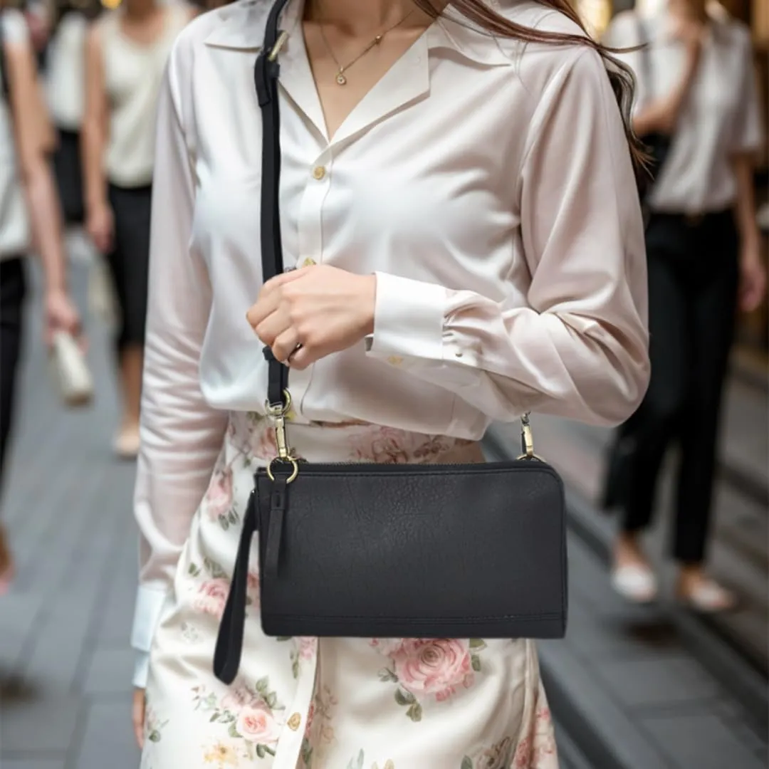 NGIL Faux Leather Crossbody Bag Wristlet Clutch, Shoulder Bag for Women, Wristlet Clutch Purse, Crossbody Bag for Women