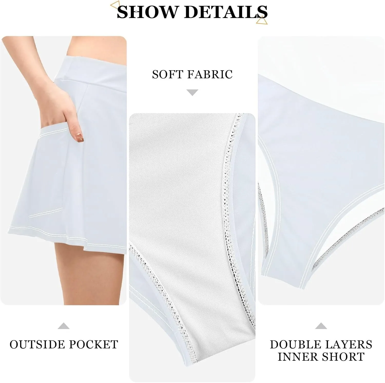 ODAWA Alice Blue Swim Skirt Women's Swim Skirt with Pocket Swim Skirts for Women