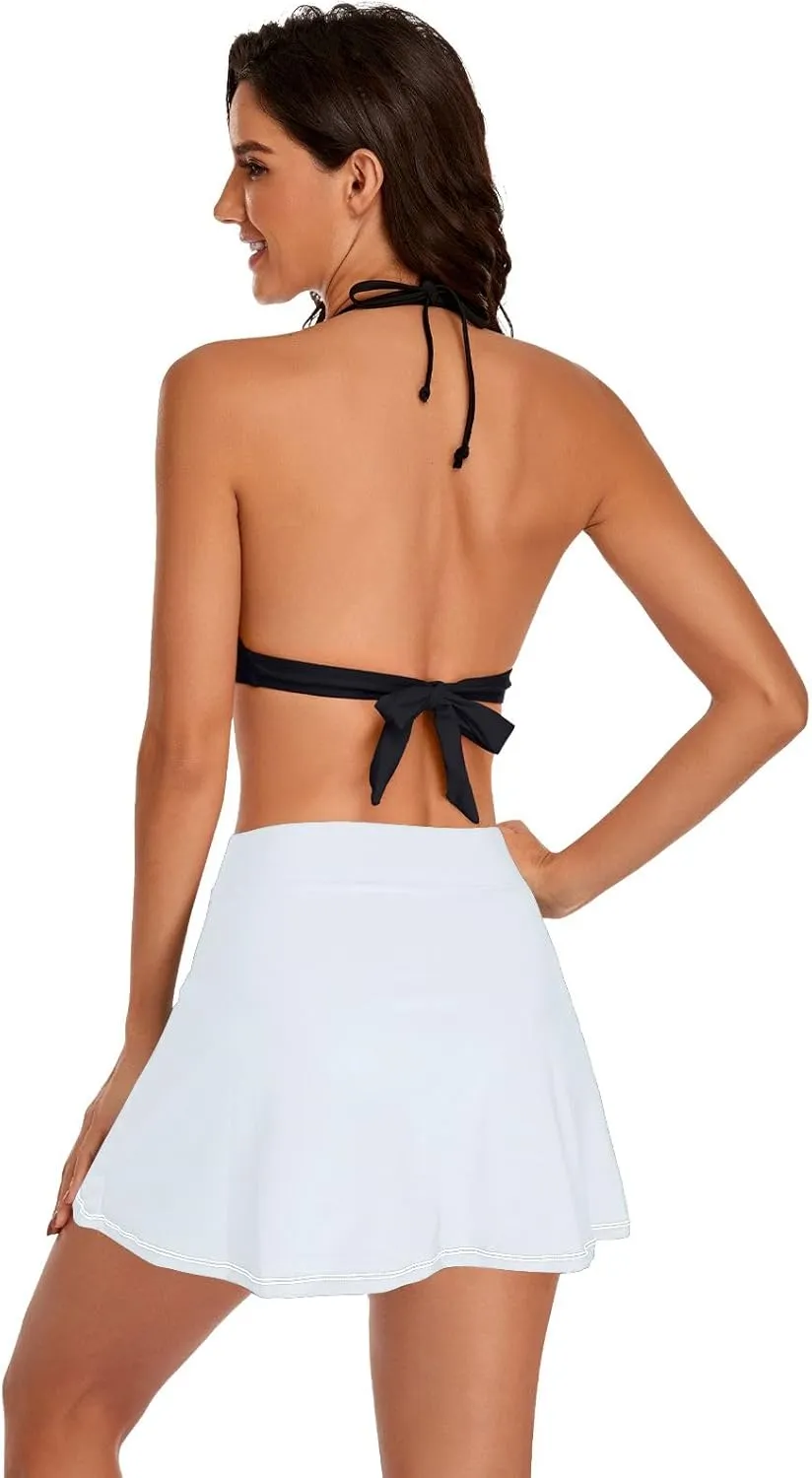 ODAWA Alice Blue Swim Skirt Women's Swim Skirt with Pocket Swim Skirts for Women