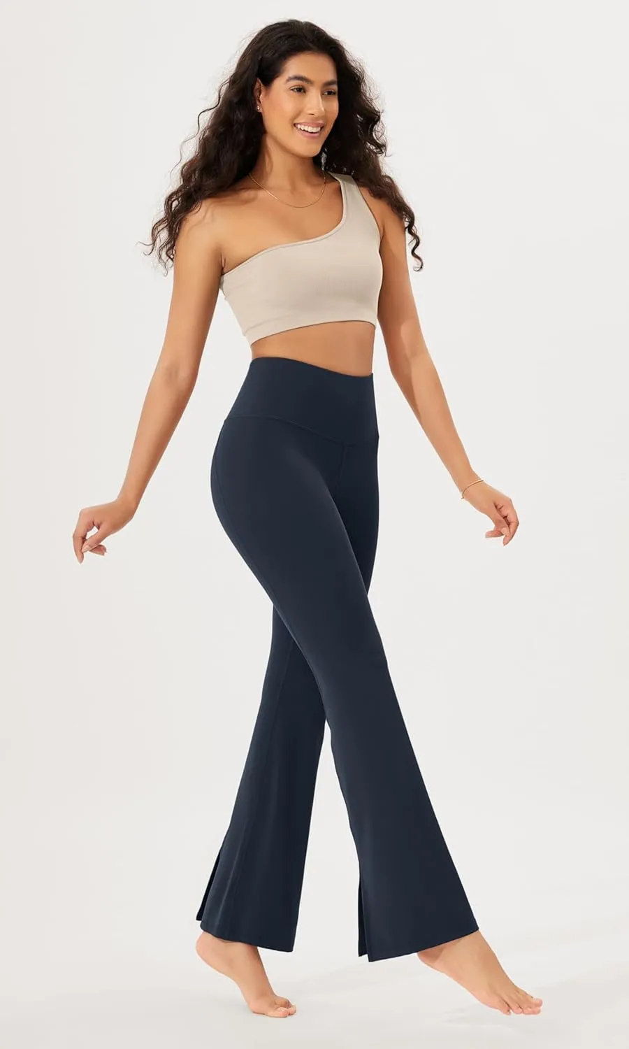 ODODOS Cloud Feeling Split-Hem Flared Pants for Women 29" /31" High Waisted Lounge Bootcut Yoga Pants