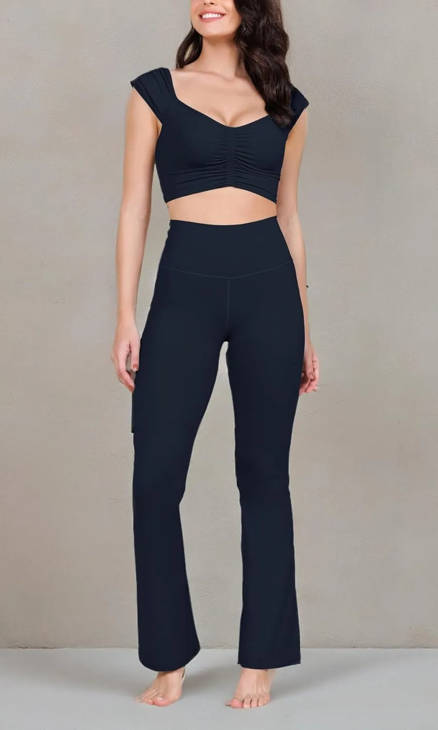 ODODOS Cloud Feeling Split-Hem Flared Pants for Women 29" /31" High Waisted Lounge Bootcut Yoga Pants